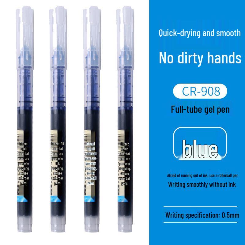 

Быстросохнущая гелевая ручка-роллер 0,5 мм, большая емкость, черные чернила, идеально подходит для подписи, офиса и экзаменов. 0.5mm синий