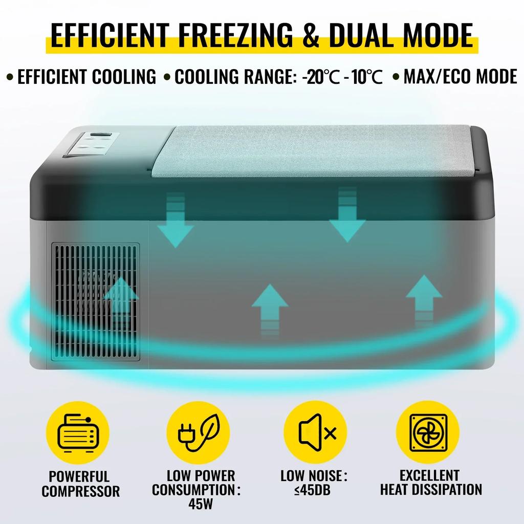 15L Small Fridge Portable Car Freezer Mini Refrigerator Compressor Cooler for Traveling Outdoor Activities