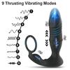 APP Controlled Anal Plug Bluetooth Thrusting Vibrator Prostate Massager Delay Ejaculation Lock Ring Butt Plug Sex Toys for Men