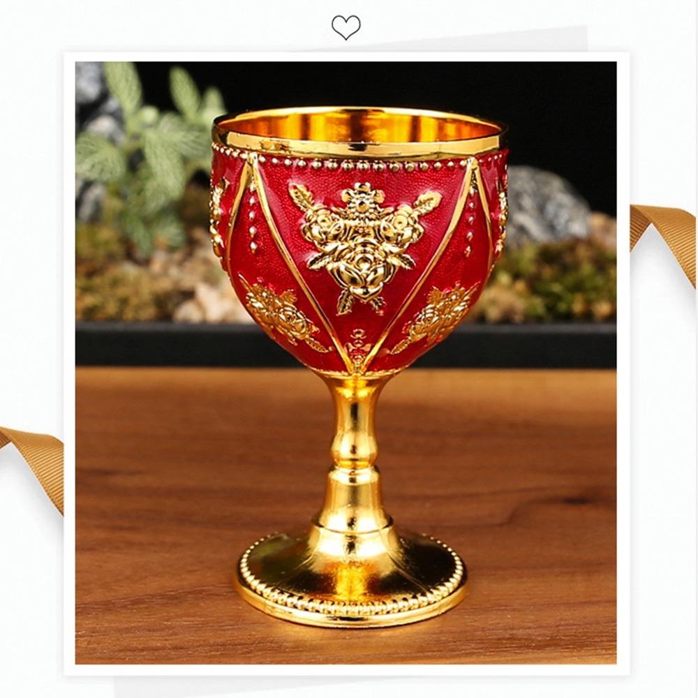 Embossed Wine Glass Zinc Alloy Shot Glass Goblets & Chalices Metal Goblet  For Wedding