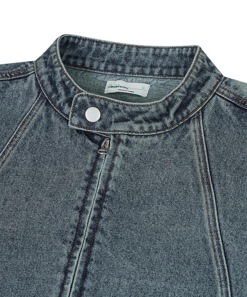 Standarderror 87-Stan116 [Newtro] Vintage Washed Double Line Denim Jacket Vintage Blue