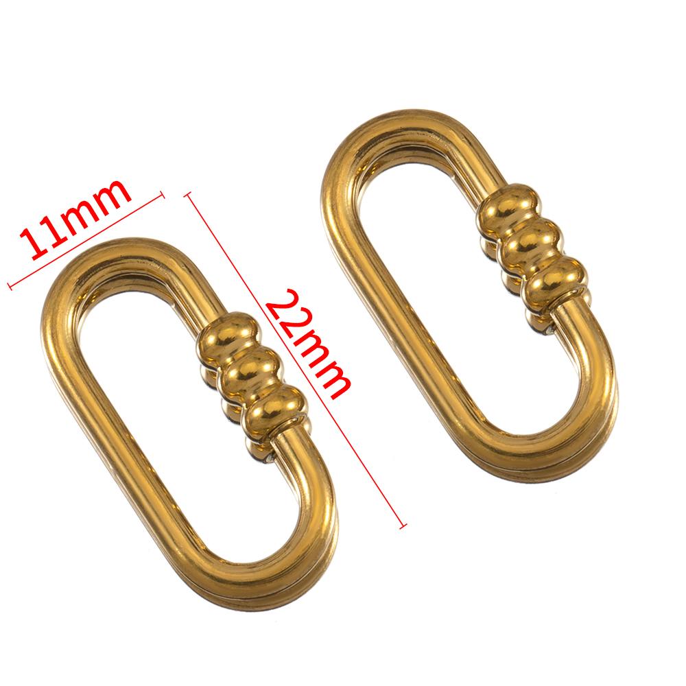 5pcs Stainless Steel D Oval Heart Shape Locking Carabiner Screw Clip Link Hook For DIY Keychain Holder Necklace Jewelry Making