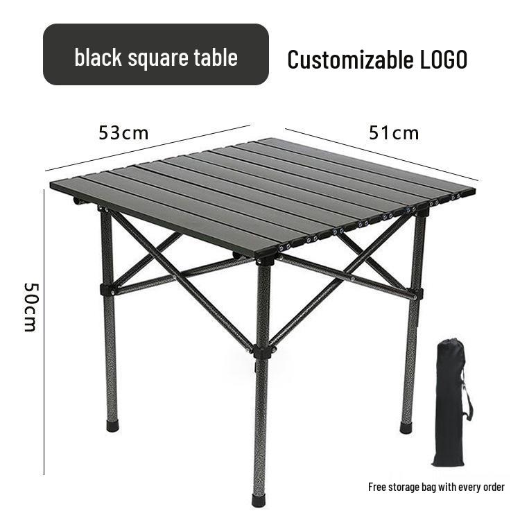 Outdoor Foldable Aluminum Table and Chair Set - Portable Picnic and Camping Roll-Up Table