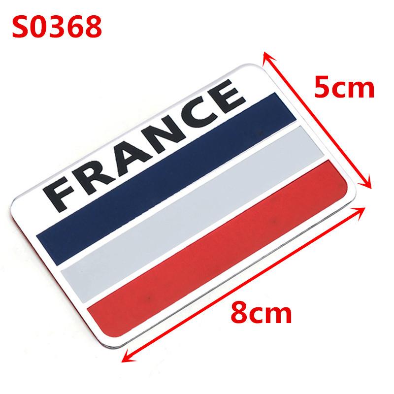 3D Aluminium Alloy Car Sticker France Map National Flag Emblem