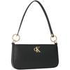 Calvin Klein Moda Casual Elegante Bolso Tote de Metal con Letras Bolso para Viajar al Trabajo Bolso de Hombro para Mujer Negro Espacial 4F3458G-T93