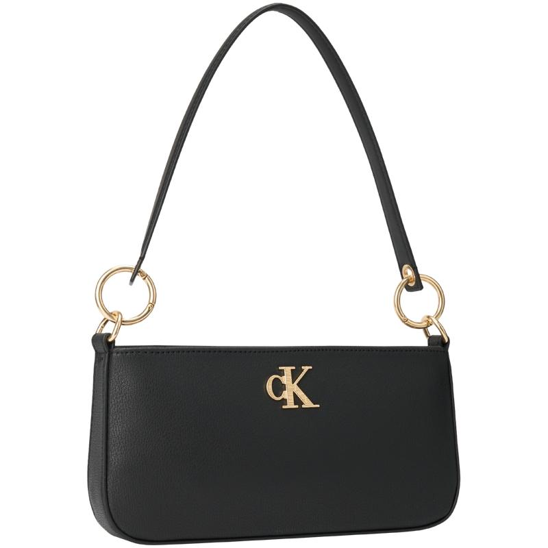 Calvin Klein Moda Casual Elegante Bolso Tote de Metal con Letras Bolso para Viajar al Trabajo Bolso de Hombro para Mujer Negro Espacial 4F3458G-T93
