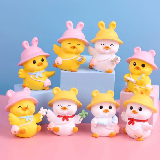 

Декоративный орнамент в виде утки в шляпе, милые декоративные изысканные фигурки уток из мультфильма, домашний декор