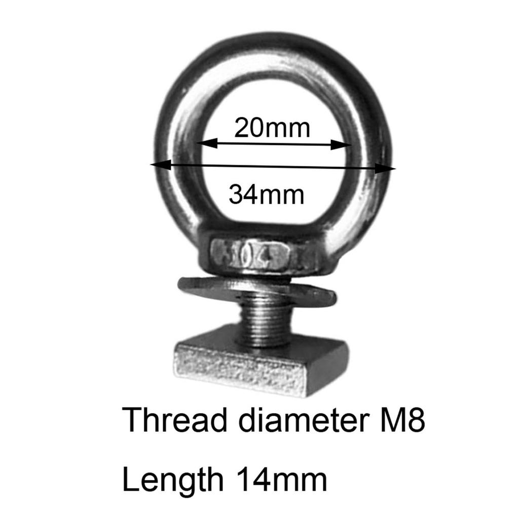 4pcs Stainless Steel T Bolt Eye Nut Tie Down Ring T Slot Bolt Anchor Set