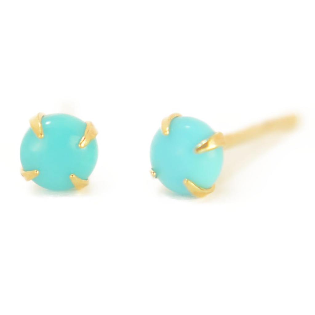 K18 Natural Turquoise Earrings [1 Pair (Body) Sold Separately] Turquoise Earrings Yellow Gold Earrings K18 K18 K18YG K18yg 18k Yokomountain