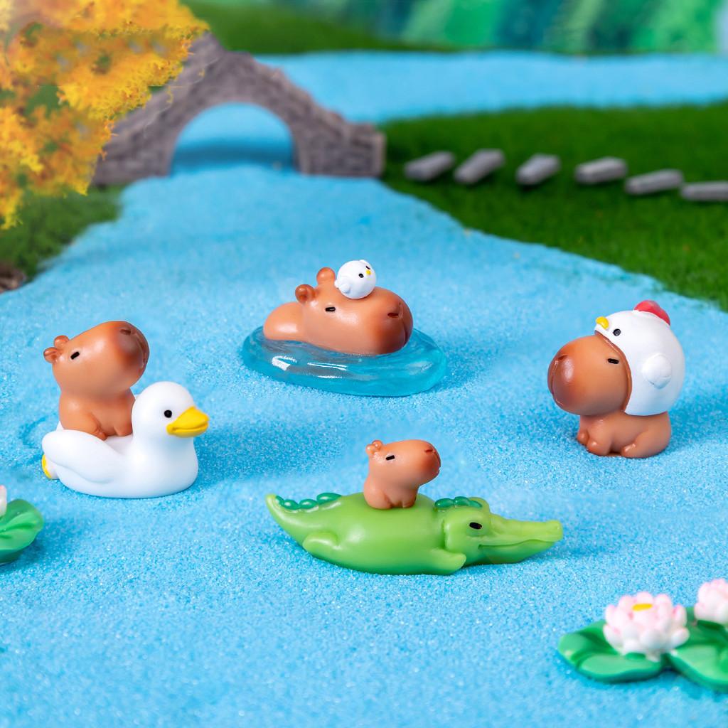 Cute Capybara Mini Figure Blind Box Decorations Resin Craft Toy Car Desk Ornament