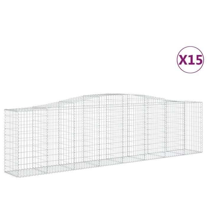 VidaXL 15x Arched Gabion Baskets Arched Gabion Cages Gabion Walls Garden Fences Terrace Outdoor 3145965