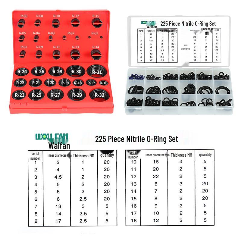 Nitrile Rubber O-Ring Kit: Oil & Heat Resistant for Auto A/C Repair