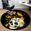 1pc Skull Office Round Area Rug,  Mat Suitable For Office, Under Office Chairs Bedroom Living Room Home Decor, Room Deco