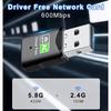 600Mbps USB WiFi Adapter Dual Band 2.4G 5Ghz 802.11AC Wireless Network Card Free Driver USB WI FI Dongle Antenna Wifi Receiver For PC  Computer