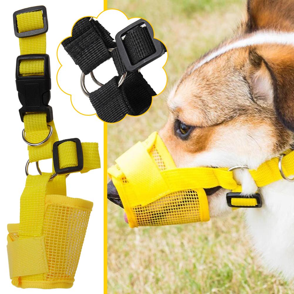 Atmungsaktive Netz-Hundemaske, verstellbar, für alle Größen, mit passendem Beiß- und Bellen-Schutzdesign & Kontrolle S E6P8