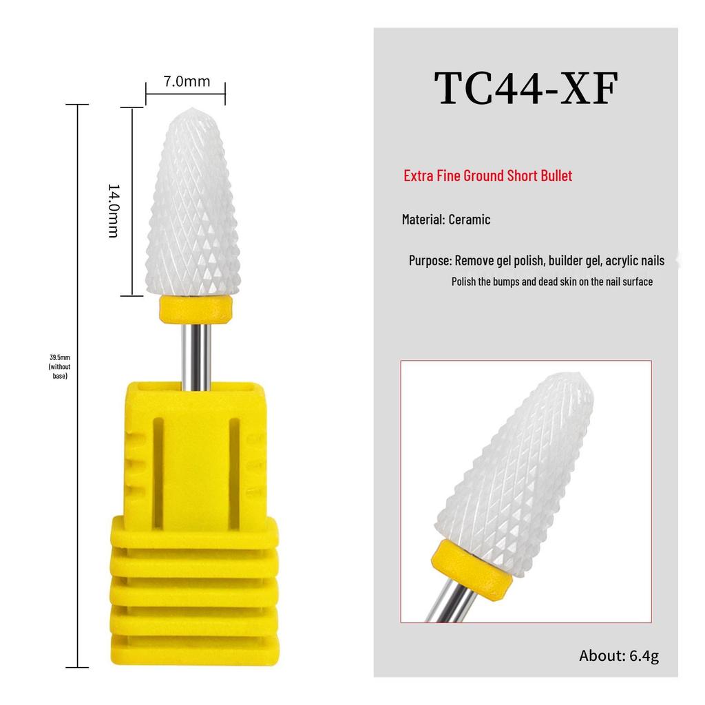 Ceramic Nail Grinding Head - Corn Bullet Rocket Shape for Electric Nail Grinder