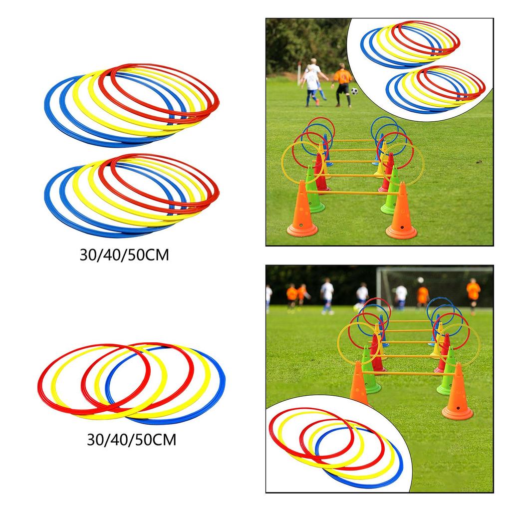 12 Agility Training Rings As And Coordination for Fast Footwork. Made of Wear-resistant PVC.