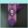 Exquisite Jojo's Bizarre Adventure Killer Queen Kira Yoshikage Cosplay Totenkopf Lila Krawatte