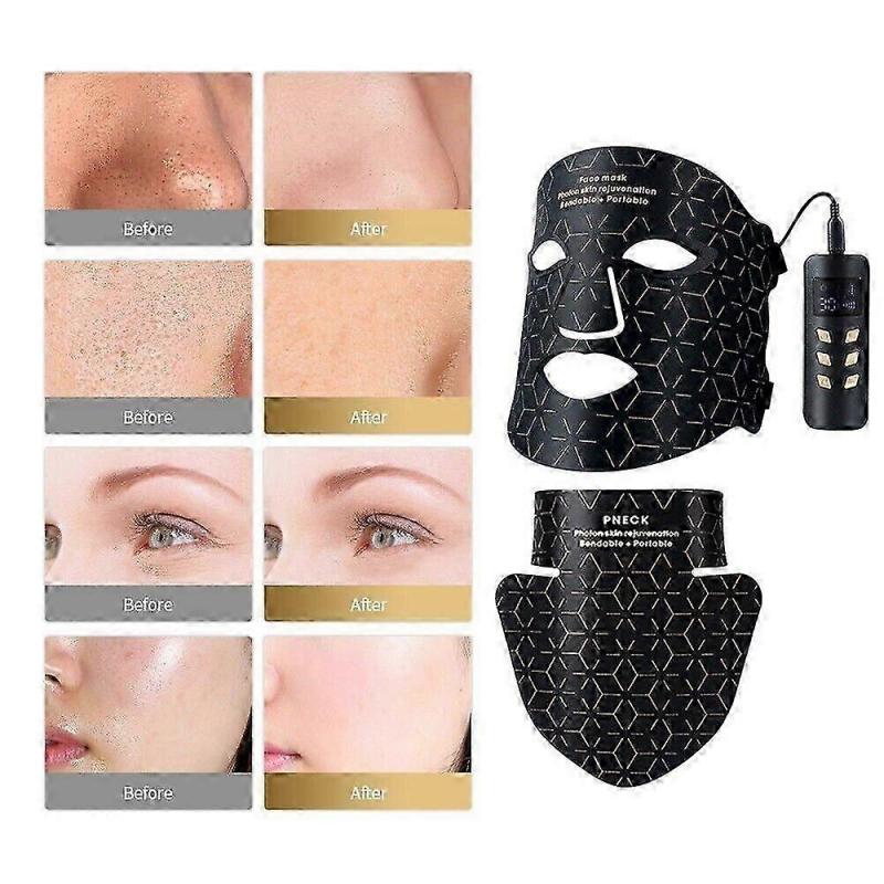 Silicone LED Face & Neck Mask | 480 LEDs | Anti-Wrinkle | 4 Light Modes | Collagen Boosting | Rechargeable