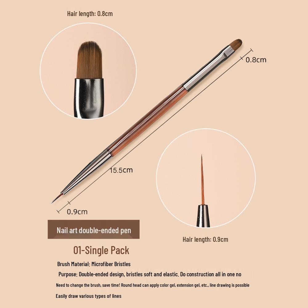 Ice Transparent Japanese Gray Nail Art Brush Set for Liner, Drawing, Flowers, and Gradient Gel