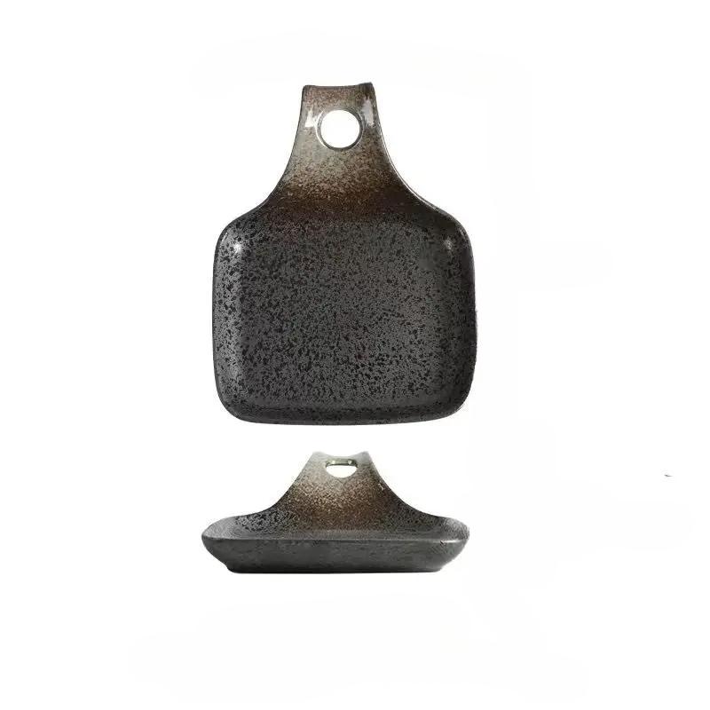 

Японская тарелка Неправильной формы Керамическая тарелка для закусок el Посуда Модная Простая Тарелка для дим-самов Креативная Ретро ручка 8 inches