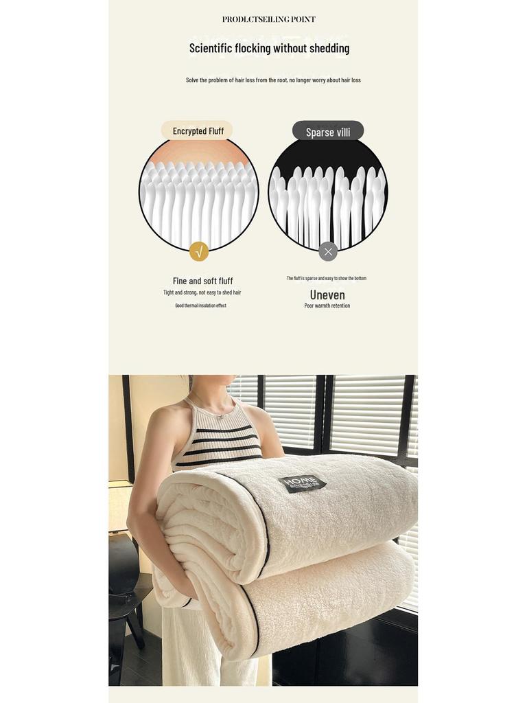 Plush Luxury Cotton Velvet Coral Blanket