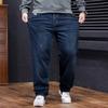 Fashionable Men's New Arrival Plus Size Jeans Relaxed Straight-Leg High-Waisted Trousers with High Elasticity