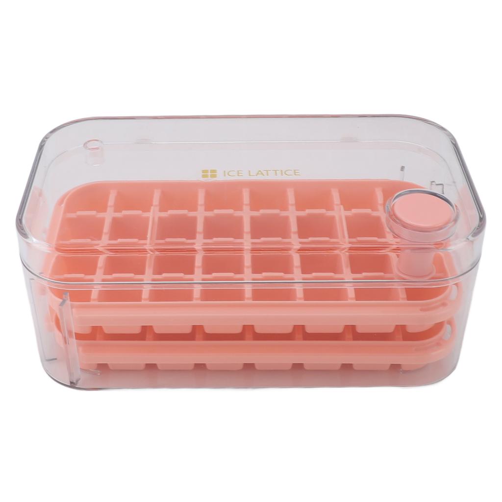  s Tray Easy Release 64 Grids Large Capacity 2 Layer Ice Maker Mould with Lid Bin Scoop for Cocktail Coffee