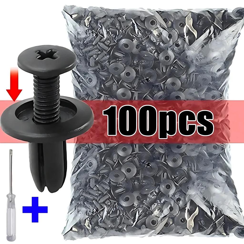 8mm Nylon Autotürverkleidungsclips Kunststoff Stoßstangenhalter Befestigungselement für Kotflügelverkleidung Spreizniet Drucktyp Auto Clips