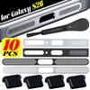 1 Conjunto para Samsung Galaxy S26 Ultra Adesivos de Rede Metálica à Prova de Poeira Malha Anti-Poeira Plugue de Poeira com Escova de Limpeza para Galaxy S26 Plus