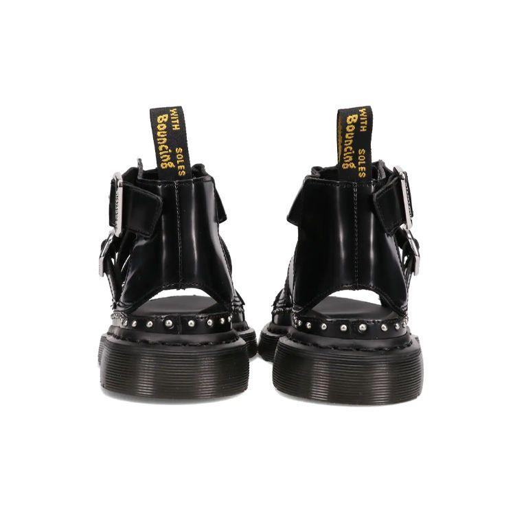 Dr. Martens Mackaye Hardware Leather Strap Open Toe Flat Sport Sandals Women sandals Black 26566001