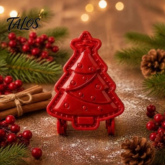 Baking Gifts for Enthusiasts Christmas Hand Press Pie Mold, Plastic Pastry Dough Neatly Cut Cookie Cutters DIY Holiday Treats