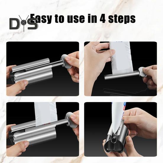 Stainless Steel Toothpaste Squeezer Compact Design Reusable Multifunctional Metal Toothpaste Tube Wringer Seat Holder Stand