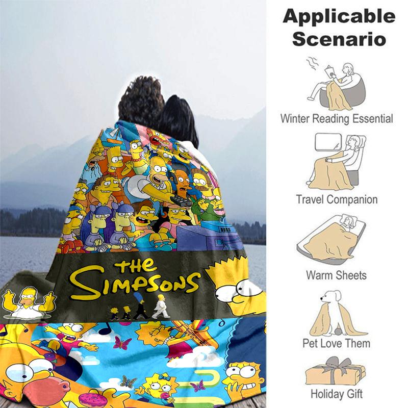 1Pc Simpsons Family Adventure Blanket Soft And Comfortable Casual Warm Camping Travel Christmas Halloween Gift M921746
