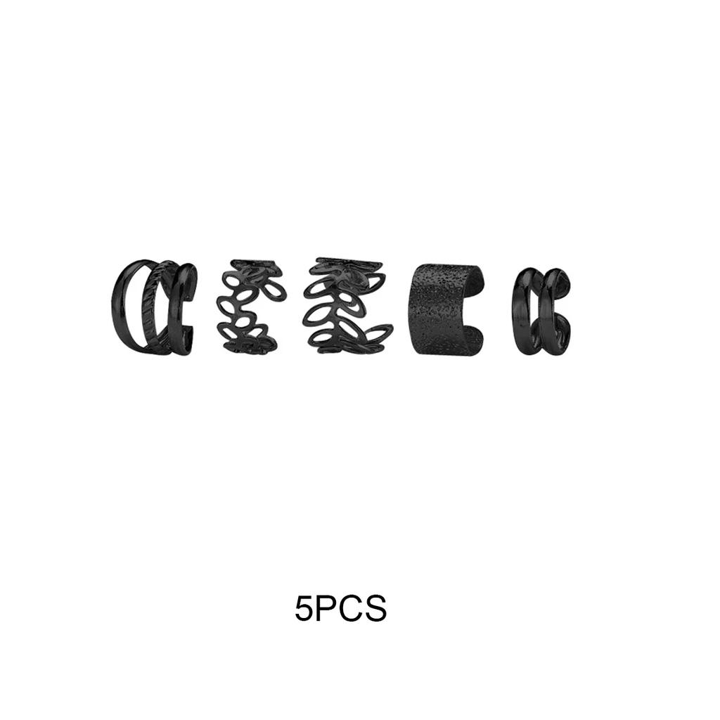 10 Pcs Leaves Clip Earrings for Women Rose Gold Color Creative Simple C Ear Cuff Non-Piercing Ear Clips Set Trend Jewelry Gift