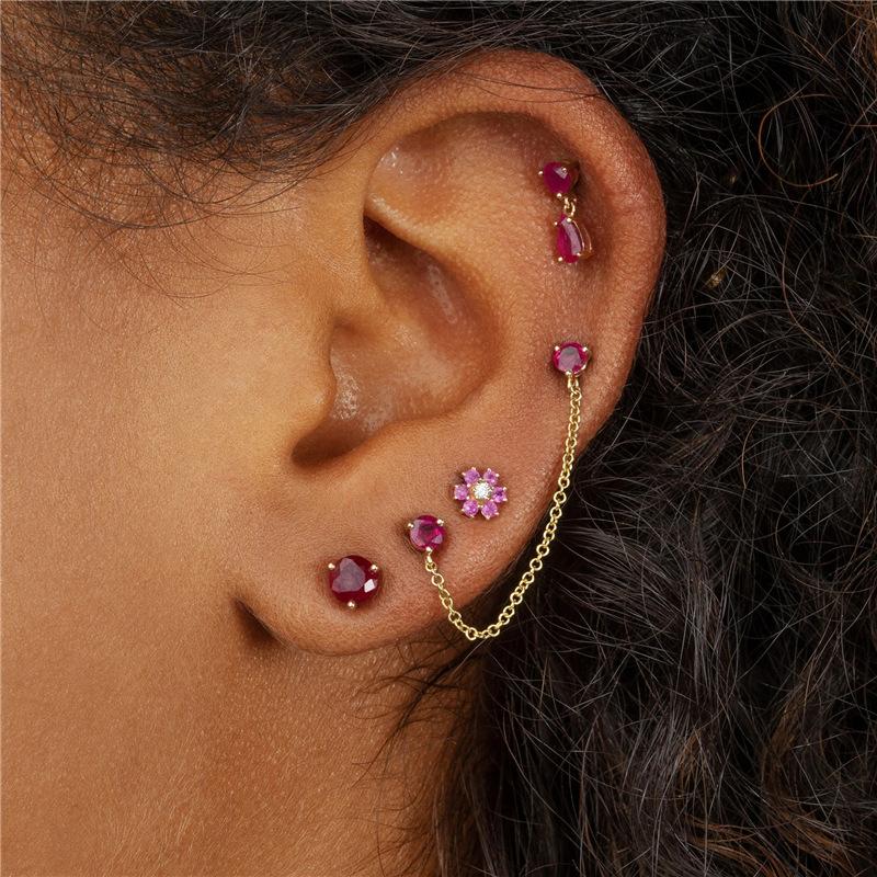 Best Selling Flower Stud Earrings S925Ins Wind Mini Diamond Six Valve Flower Stud Earrings