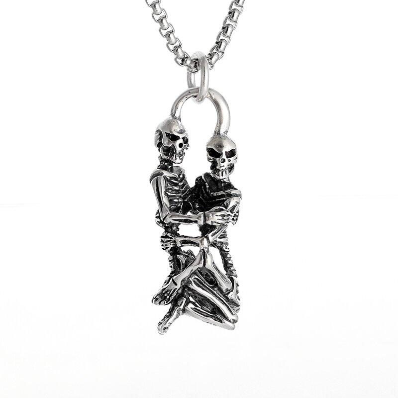 Vintage Punk Invertiertes Pentagram Satanisches Ziegen-Halskettenanhänger für Männer Einzigartiger Heidnischer Amulett-Schmuck