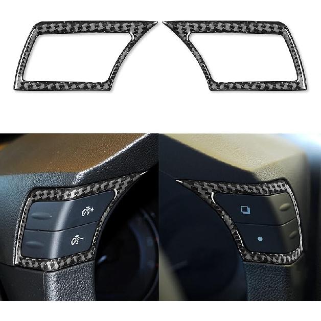 2 Stück Radio-Konsolen-Panel Kohlefaser-Aufkleber-Abdeckungs-Kit AC-Knopfrahmen für Infiniti G37 2008-2013 G35 2007-08 G25 2011 2012 Q60 2014 2015 (Stil B.)