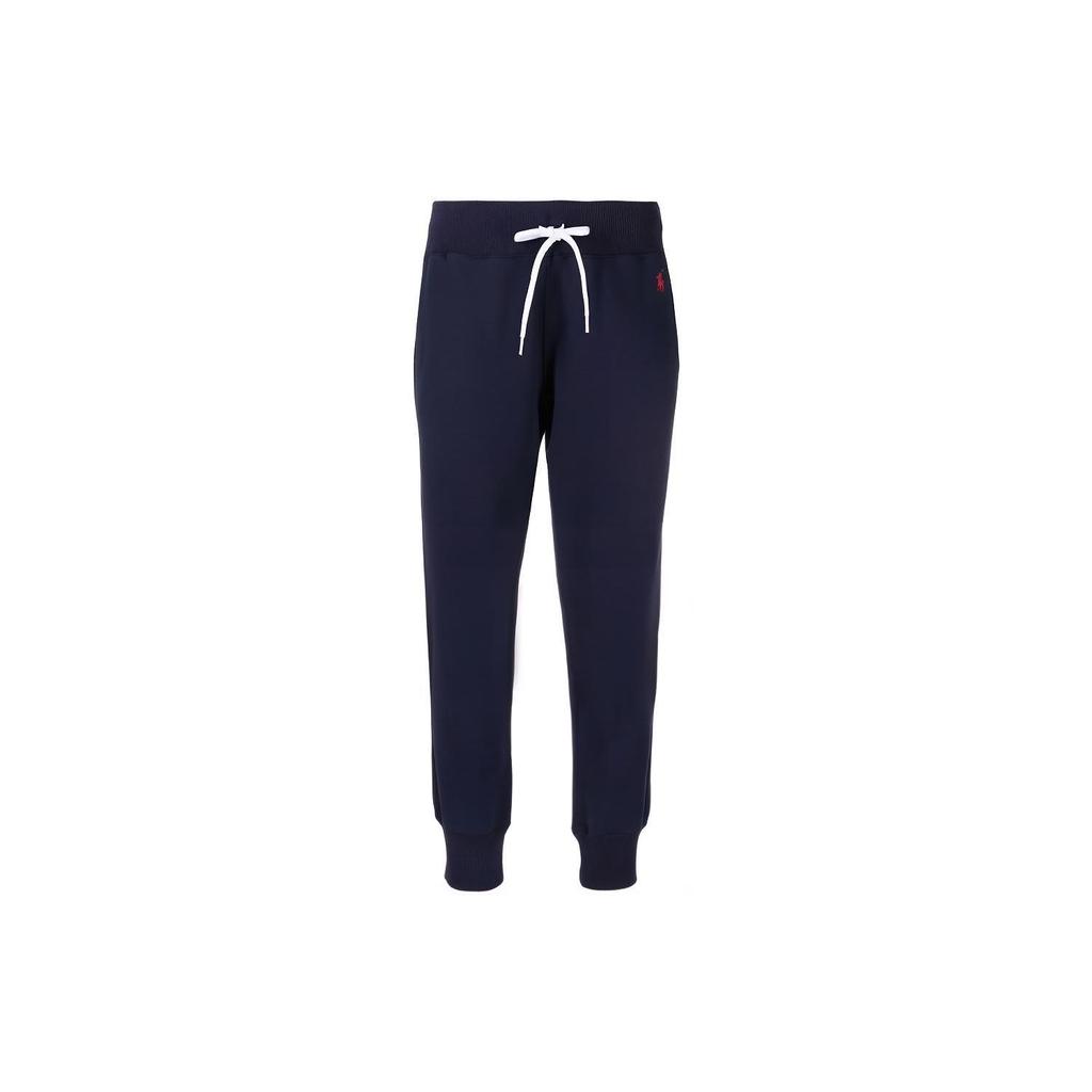 Polo Ralph Lauren FW21 Logo Embroidered Solid Color Drawstring Ankle-Length Sports Pants Women pants Blue 211794397-003
