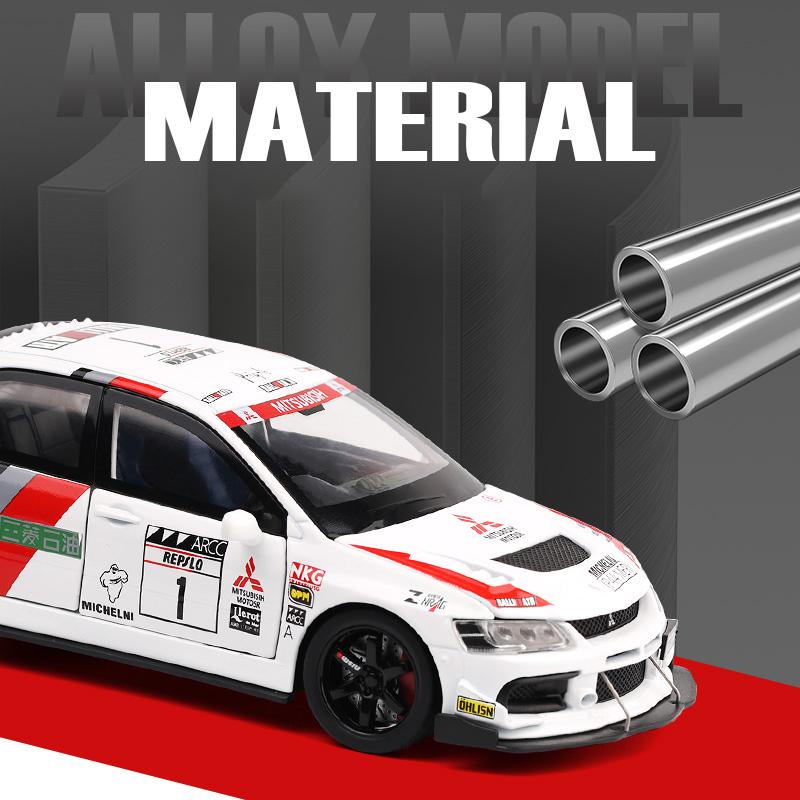 1/32 Mitsubishi Lancer Evolution EVO WRC Alloy Die Cast Toy Car Model Sound and Light Children's Toy Collectibles Birthday Gift