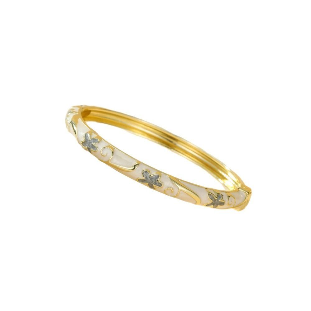 Fresh and Sweet Oil Drop Bracelet Five-Petal Flower Enamel Dropped Glaze Bangle  Minimalist Jewelry