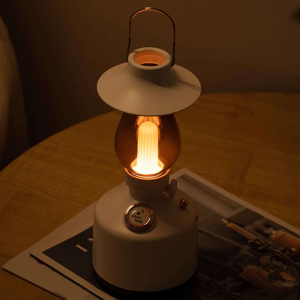 Hanging Hand Lantern Music with 1200MAH Battery Retro Camping Lights for Garden Outdoor