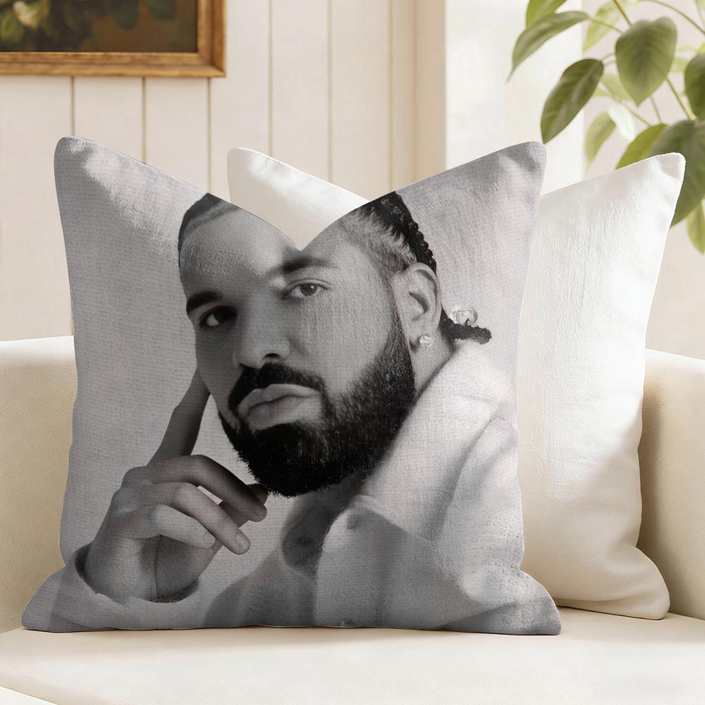 Aubrey Drake Graham Cushion Cover Natural Linen Double Sided Print Throw Pillow Case for Sofa Couch Home Decor
