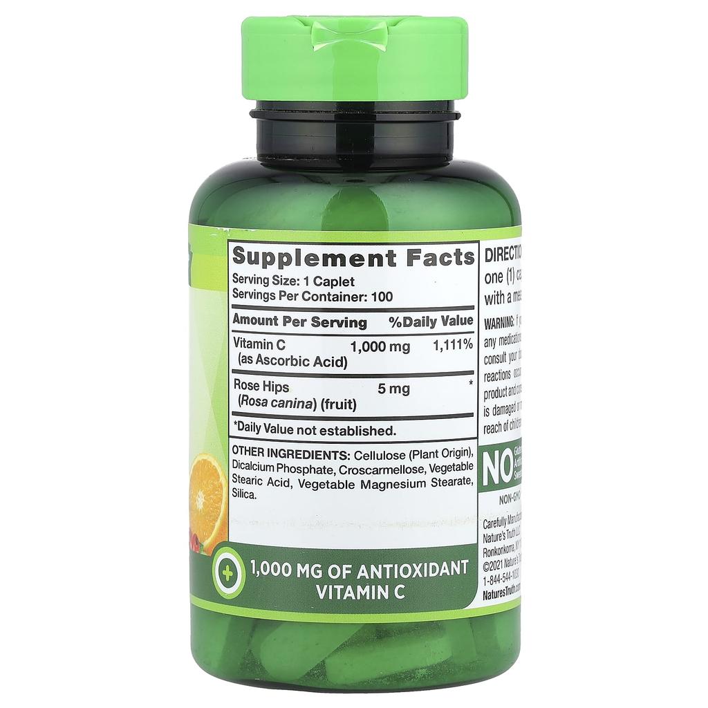 Nature's Truth Vitamin C with Wild Rosehip, 1,000Mg, 100 Tablets