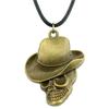 Enamel Pendant Necklace Gothic Halloween Day Jewelry Cow 45cm Leather Chain
