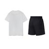 Li-Ning Letter Print Round Neck Pullover Short Sleeve T-Shirt Comfortable Versatile Breathable Shorts Casual Sports Suit AHSVD59-1+AKSV843-1