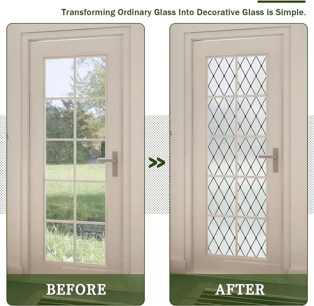 Matt Fekete Rácsos Ablakfólia Statikus Tapadású Ablak Adatvédelmi Fóliák Dekoratív Üveg Vinilfólia Ablakokra Eltávolítható