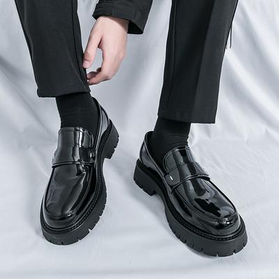 Fashion Fashion High-quality Loafers Men Round Head Shoes Business Formal Designer Leather Shoes Slip-on Thick Soled Party Wedding Shoes