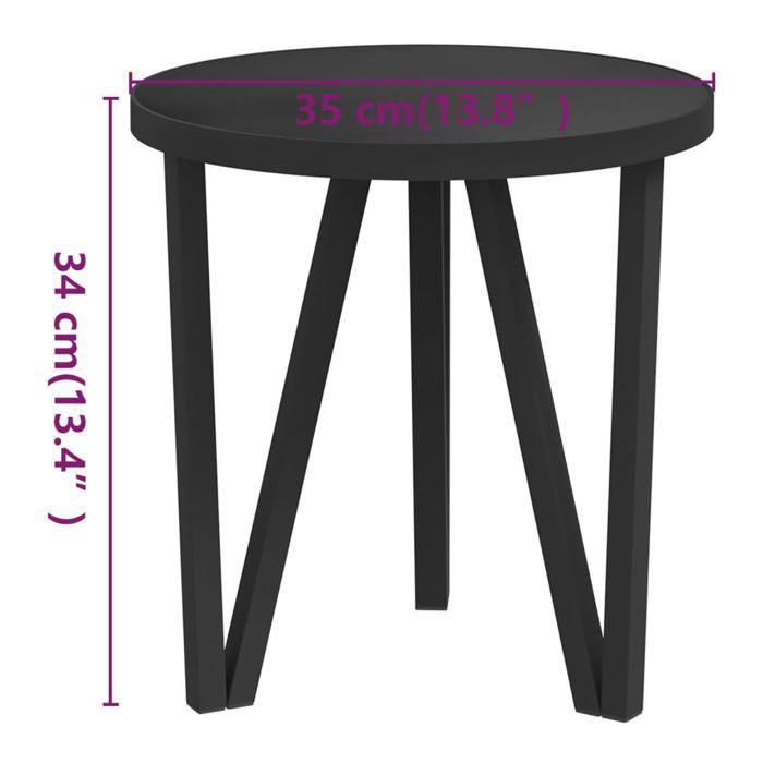 VidaXL Table à thé Noir Ø35 cm MDF 331667