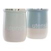 Utensil Holder - DKD Home Decor - Hevea Wood - Stoneware - Multicoloured - 2 Pieces - Dishwasher Safe